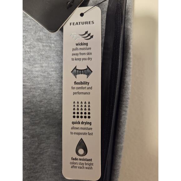 New RBX Mens L Tapered Zip Jogger Sweat Pants Wicking Quick Dry Gray 302114 - Picture 4 of 11